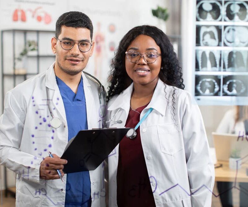 doctors posing at camera