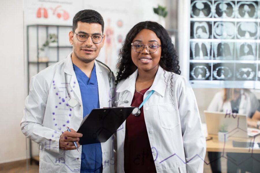 doctors posing at camera
